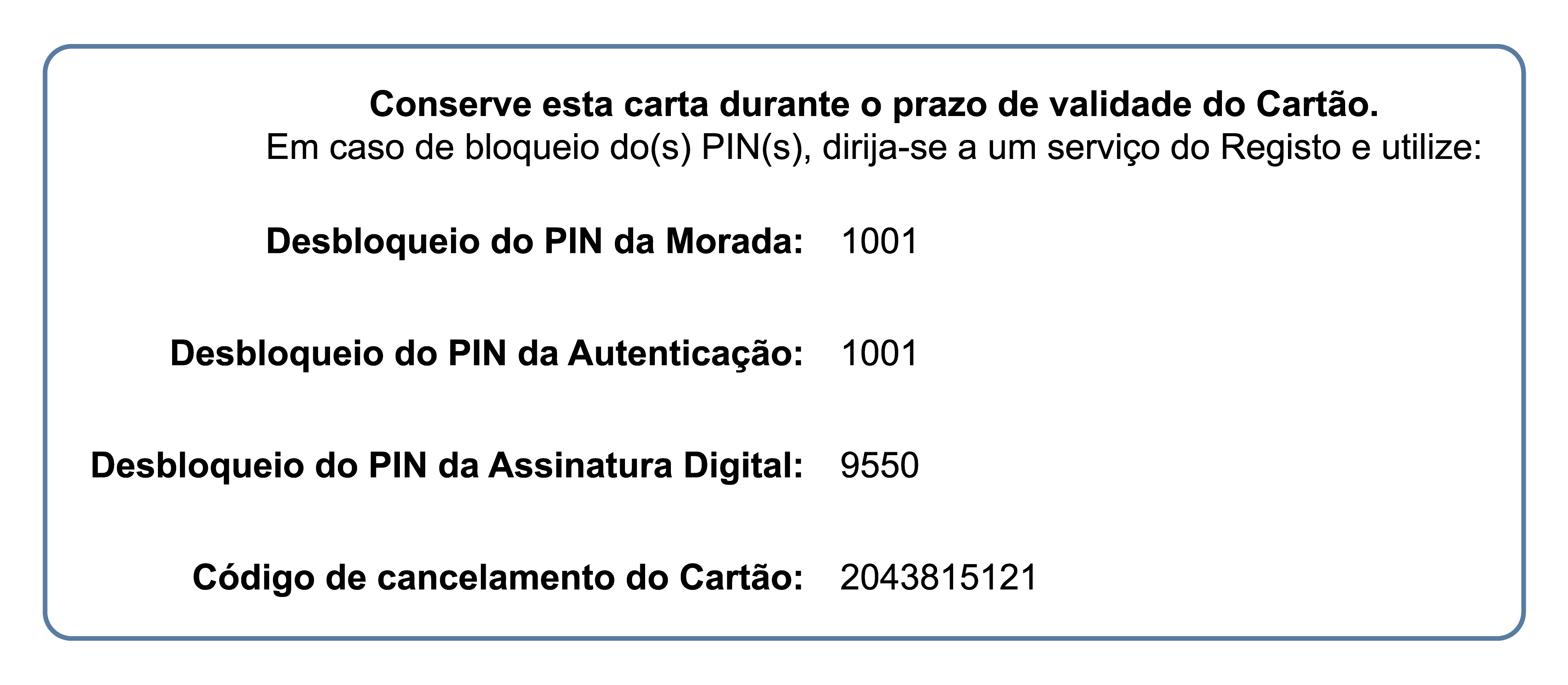 Carta PIN_desbloqueio Carta PIN_desbloqueio